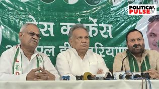 (From left) New Haryana RLD president Jagjeet Singh Sangwan, party general secretary (organisation) Trilok Tyagi, and UP Cabinet Minister Anil Kumar in Chandigarh on Sunday. (Express)