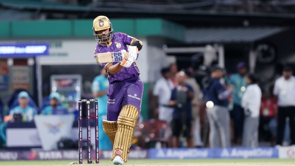 KKR skipper Ajinkya Rahane in action during IPL 2025 match against LSG. (Sportzpics for IPL)