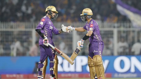 KKR's Sunil Narine and Ajinkya Rahane. (Sportzpics for IPL)