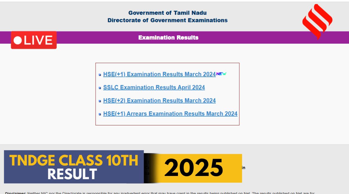 TN SSLC 10th Result 2025, Tnresults.nic.in LIVE Updates: Official websites to check results