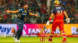Mohammed Siraj of Gujrat Titans appealing for a wicket during the RCB vs GT IPL 2025 match. (Photo: Sportzpics for IPL)