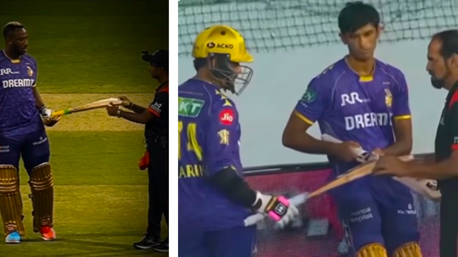 Andre Russell, Sunil Narine, and Nortje’s bats fail the gauge test