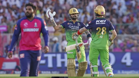 RCB openers Virat Kohli and Phil Salt in action against RR during IPL 2025 match. (Sportzpics for IPL)