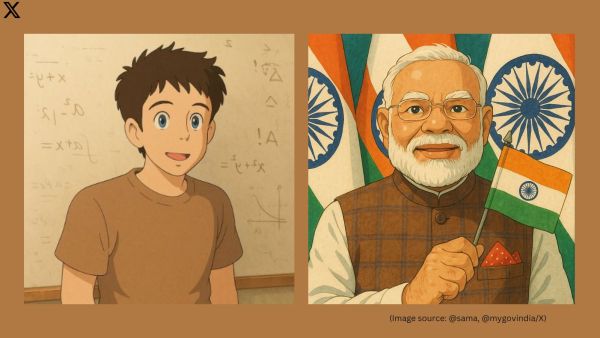 Sam Altman reposted Indian PM Narendra Modi's Ghibli post with an Indian flag emoji