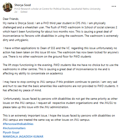 Screenshot of Shorya Sood's LinkedIn post