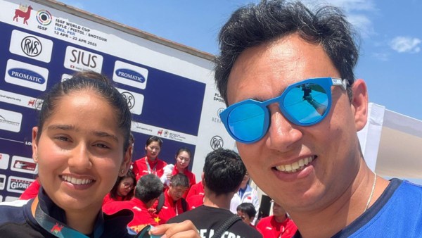 Simranjeet Kaur Brar with coach Ankush Bhardwaj. (Credit: Ankush Bhardwaj)