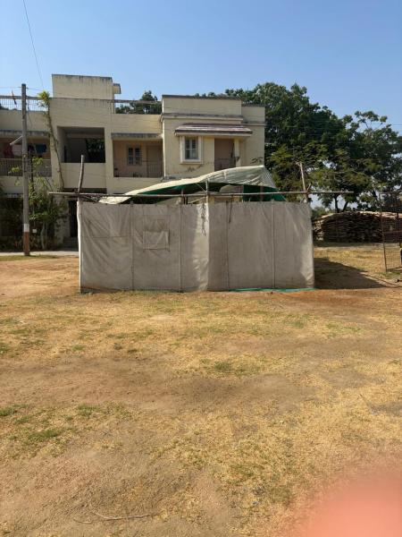 A view of the tent in which the skeleton has been kept in Vadnagar, Mehsana | Express photo