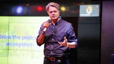 Dhruvank Vaidya shared that in India, podcast consumption on Spotify extended beyond English to around 13 other languages. (Express Image: LinkedIn/Rituraj Singh)
