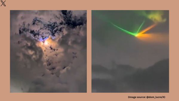"Witnesses report colorful UAPs and other unexplained phenomena lighting up the sky," the caption on the video read (Image source: @dom_lucre/X)
