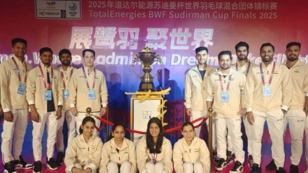 Indian Sudirman Cup contingent of players and staff in Xiamen. (Photo: Yonex Sunrise India)