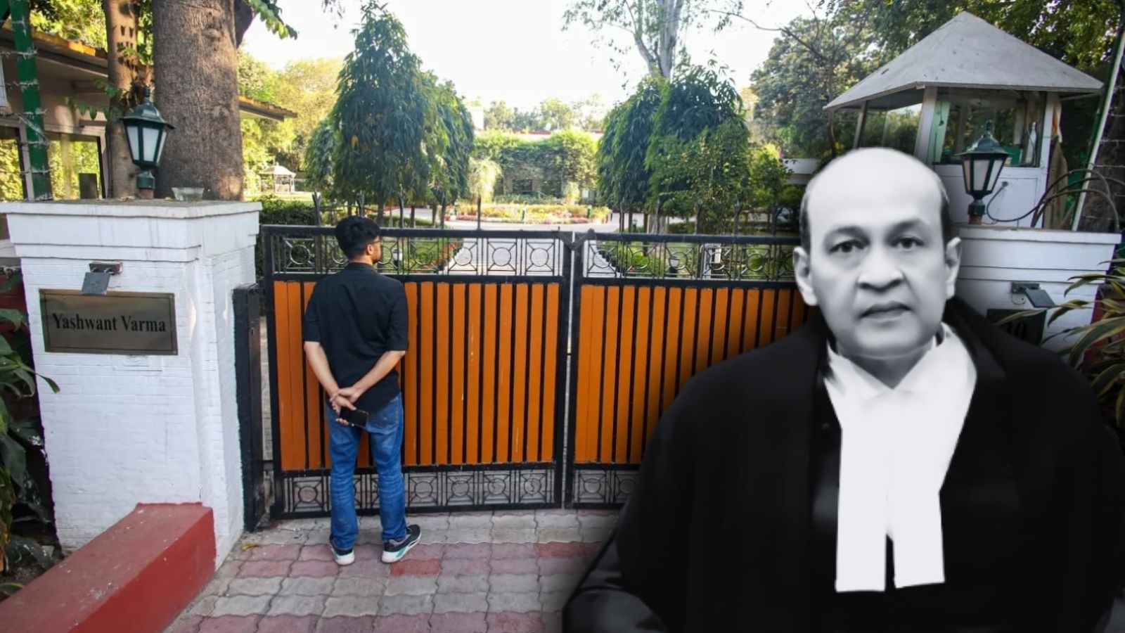 The residence of Justice Yashwant Varma (inset) (Express Photo: Praveen Khanna)