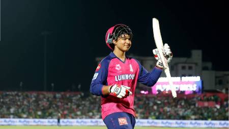 Suryavanshi’s innings during the successful chase against Chennai Super Kings in Delhi on Tuesday showed a dash of maturity in his game. (Sportzpics)