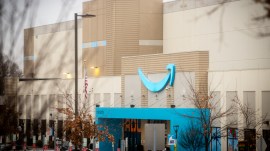 An Amazon distribution facility in Garner, N.C., on Feb. 8, 2025. Amazon has reportedly put in a last-minute bid to acquire all of TikTok.