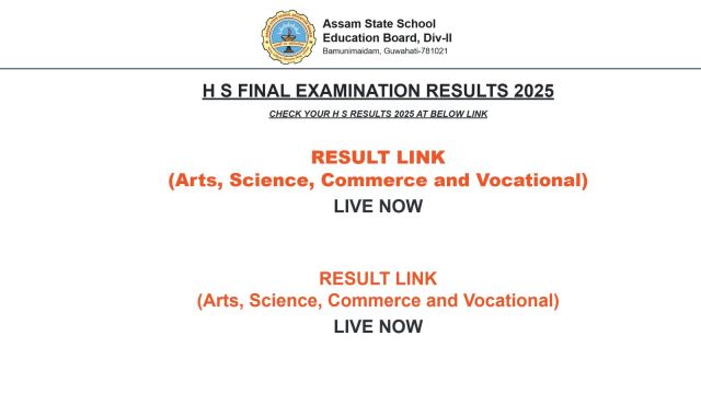 Resultassam.nic.in, AHSEC Assam Board HS Result 2025 (Out): Websites to download marksheet – ahsec.assam.gov.in, assamresult.in, education.indianexpress.com