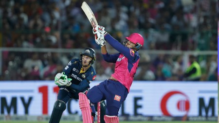 Vaibhav Suryavanshi of Rajasthan Royals plays a shot during match 47 of the Indian Premier League season 18 (IPL 2025) between Rajasthan Royals and Gujarat Titans held at the Sawai Mansingh Stadium, Jaipur on the 28th April 2025 Photo by Deepak Malik / Sportzpics for IPL