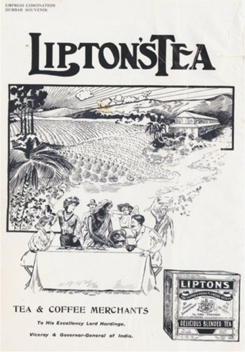 A colonial advertisement for Lipton Tea c. 1902 (Public Domain)