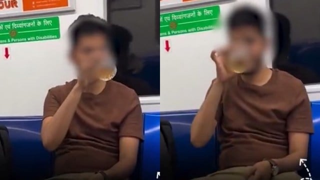 delhi metro, drunk man metro news, delhi police, indian express