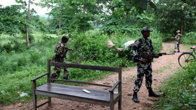 The exchange of fire took place around 9 am beyond the Indravati river in Bhairamgarh, a hardcore Naxal area in Bijapur surrounded by Dantewada district and Abujhmad in Narayanpur district.