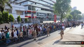 Pahalgam The detainees were first held at Kankaria Football Ground and then paraded to the Gaikwad Haveli HQ of the Crime Branch through the roads of the city. (Express photo by Bhupendra Rana)