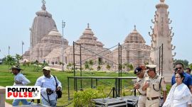 West Bengal Chief Minister Mamata Banerjee reviews preparations for the inauguration of the Lord Jagannath temple, at Digha, in Purba Medinipur district