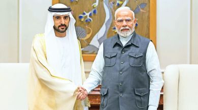 Dubai Crown Prince India, Dubai Crown Prince PM Modi meeting, Dubai Prince meets PM Modi, Dubai Crown Prince India visit, Dubai prince in India, Rajnath Singh, S Jaishankar