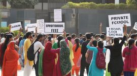 Parents assembled at Jantar Mantar over private school fee hikes, seek reforms