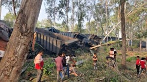 goods train collision, jharkhand news, indian express