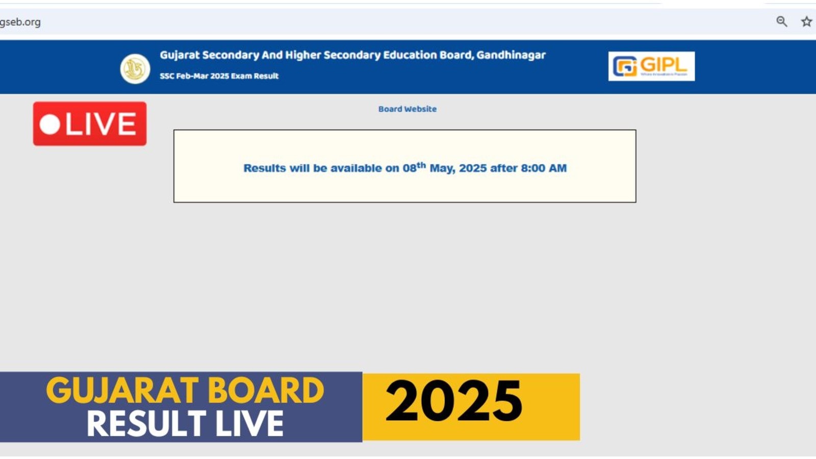GSEB Gujarat Board SSC Class 10th Result 2025, gseb.org Live Updates: When is GSEB announcing Class 10 result today?