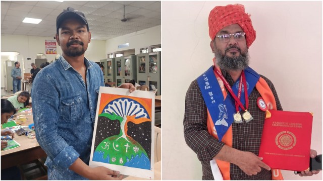 Six months after he lost him to road accident, Gujarat vada pav seller receives gold medal on son's behalf