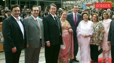 Members of Raj Kapoor's family including his three sons, his daughters and his wife Krishna Kapoor. (Photo: Express Archives)