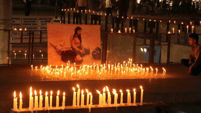A candlelight protest at the Plaza in Sector 17, Chandigarh, on Thursday. Kamleshwar Singh
