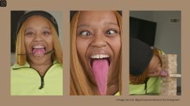 Tapper is a student from California and her tongue measures 9.75 cm