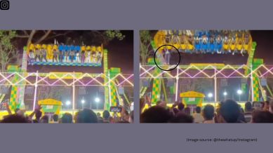 The man fell from an adventure ride after the harness reportedly failed during operation