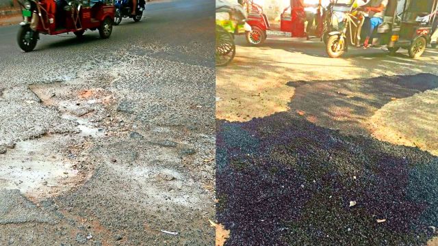 potholes, delhi potholes, Public Works Department, potholes repaired across Delhi, delhi news, India news, Indian express, current affairs