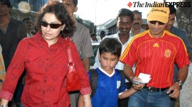 A touching look into the personal life of Sachin and Anjali Tendulkar (Express archive photo by Prashant Nadkar)