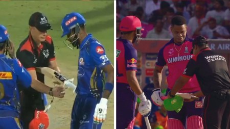 Going ahead, every IPL batsman will have to pass the bat through a gauge before taking guard. (Screengrab)