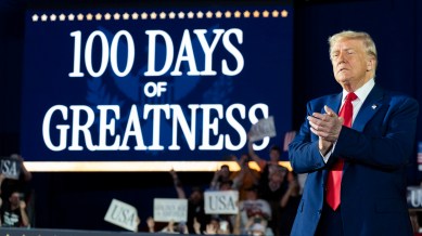 trump michigan rally 100 days