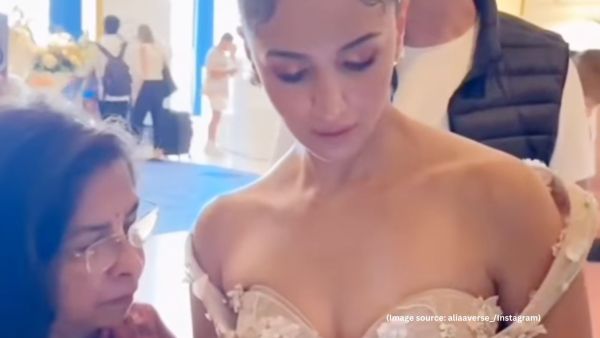 In the viral video, Alia Bhatt is seen being approached by an elderly woman who wished to take a selfie with her (Image source: @aliaaverse_/Instagram)