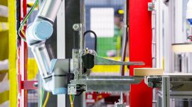 The robot can identify and move specific objects and can also tag along with a human partner. (Image: Amazon)