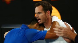 Novak Djokovic and Andy Murray in action. (REUTERS)