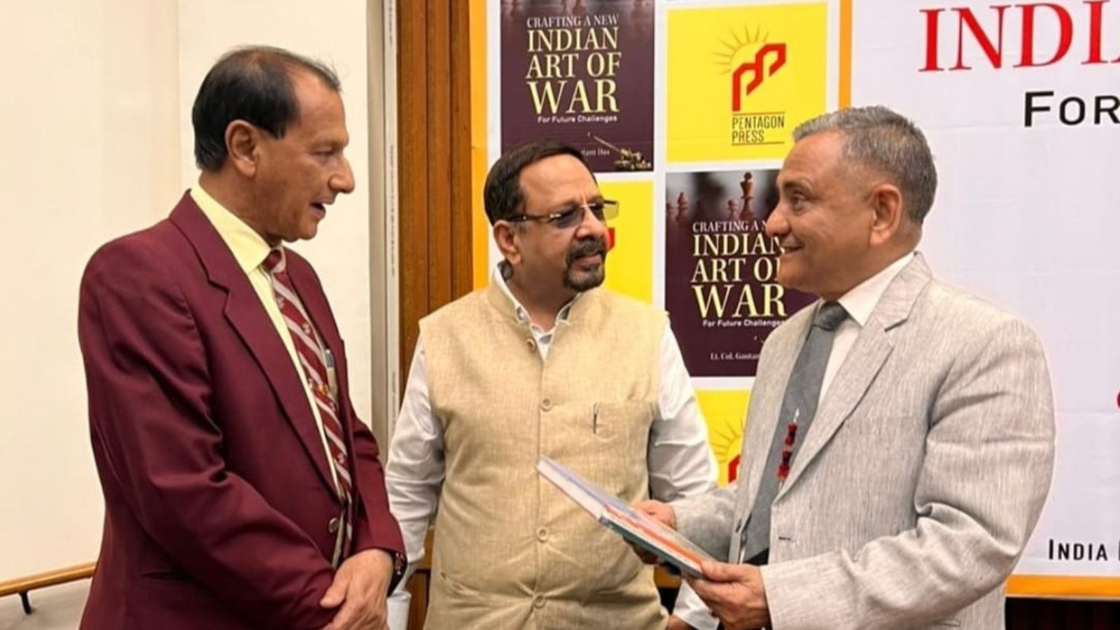 Dr Kishori Lal with CDS General Anil Chauhan in May last year. Express