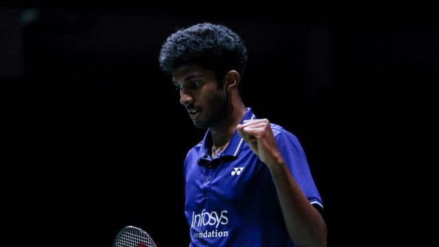  India's Ayush Shetty in action. (BWF/Badminton Photo)