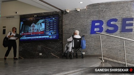 The Bombay Stock Exchange building in Mumbai