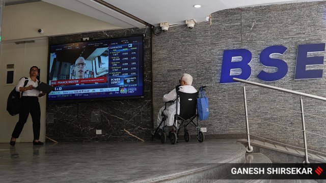 The Bombay Stock Exchange building in Mumbai