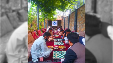 Players at a chess tournament in Kabul before the sport was suspended by the Taliban. (Special arrangement)
