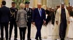 Children perform a traditional dance, Al-Ayyala, on the day US President Donald Trump meets United Arab Emirates President