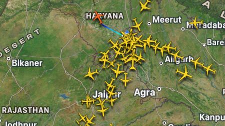 IndiGo's Delhi-Jammu service among those resumed from Monday evening. (Screengrab from Flightradar24)