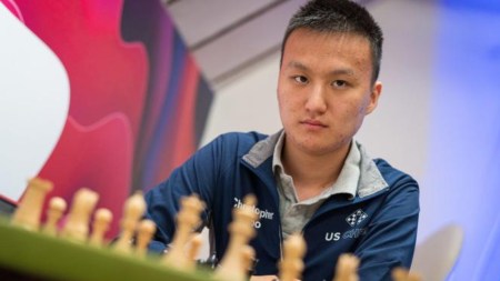 FILE PHOTO: US GM Christopher Yoo in action. (Photo: Lennart Ootes/Saint Louis Chess Club)