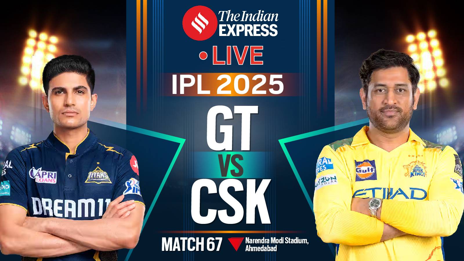 IPL 2025, GT vs CSK LIVE Cricket Score: Shubman Gill’s Gujarat look to secure top 2 spot over Dhoni’s Chennai
