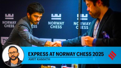 World champion Gukesh defeated Hikaru Nakamura at the Norway Chess 2025 on Wednesday. (PHOTO: Michal Walusza via Norway Chess)